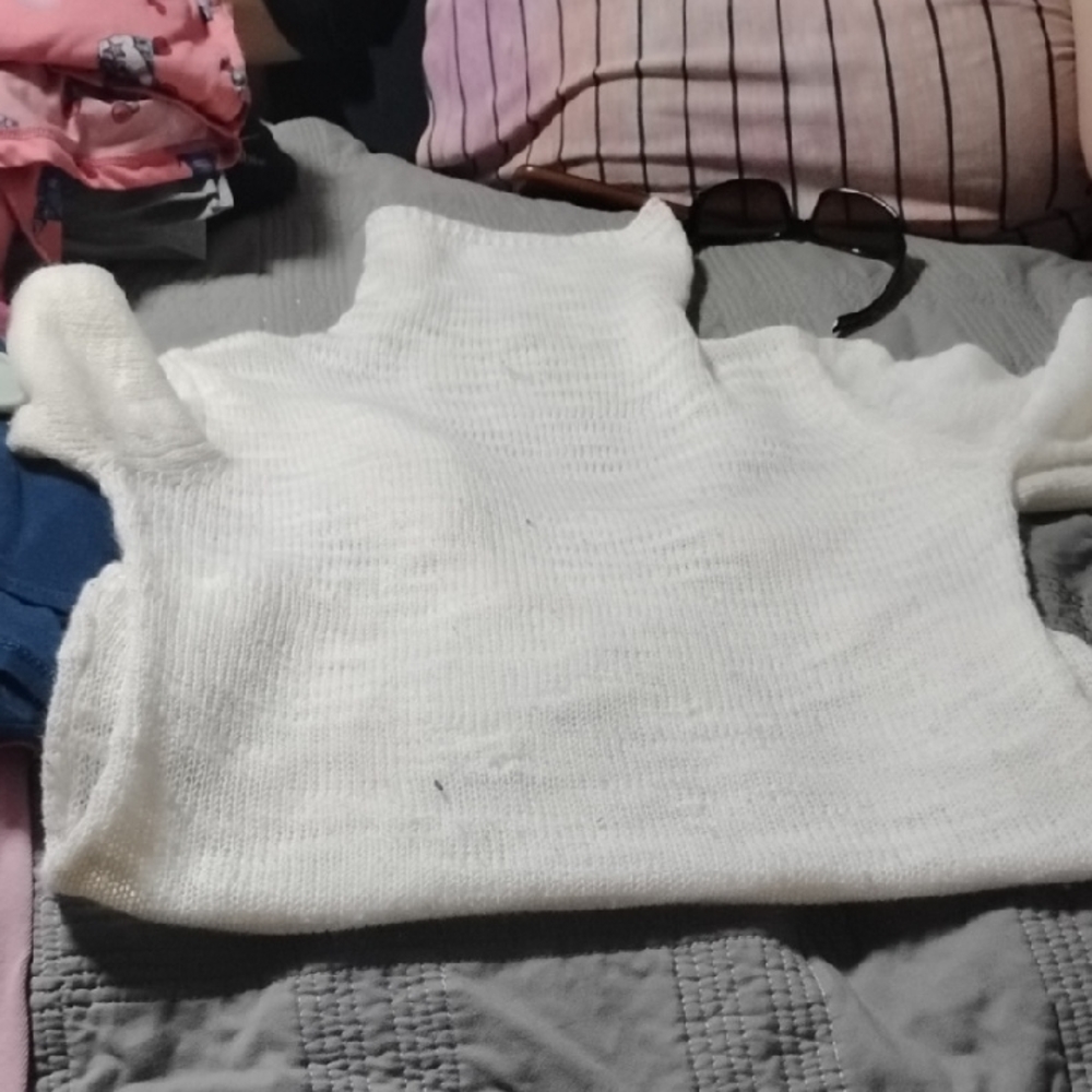 Decree White Cowl Neck Sweater
